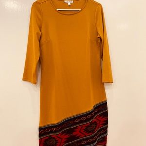 Spense 3/4 Length Sleeve Aztec Dress